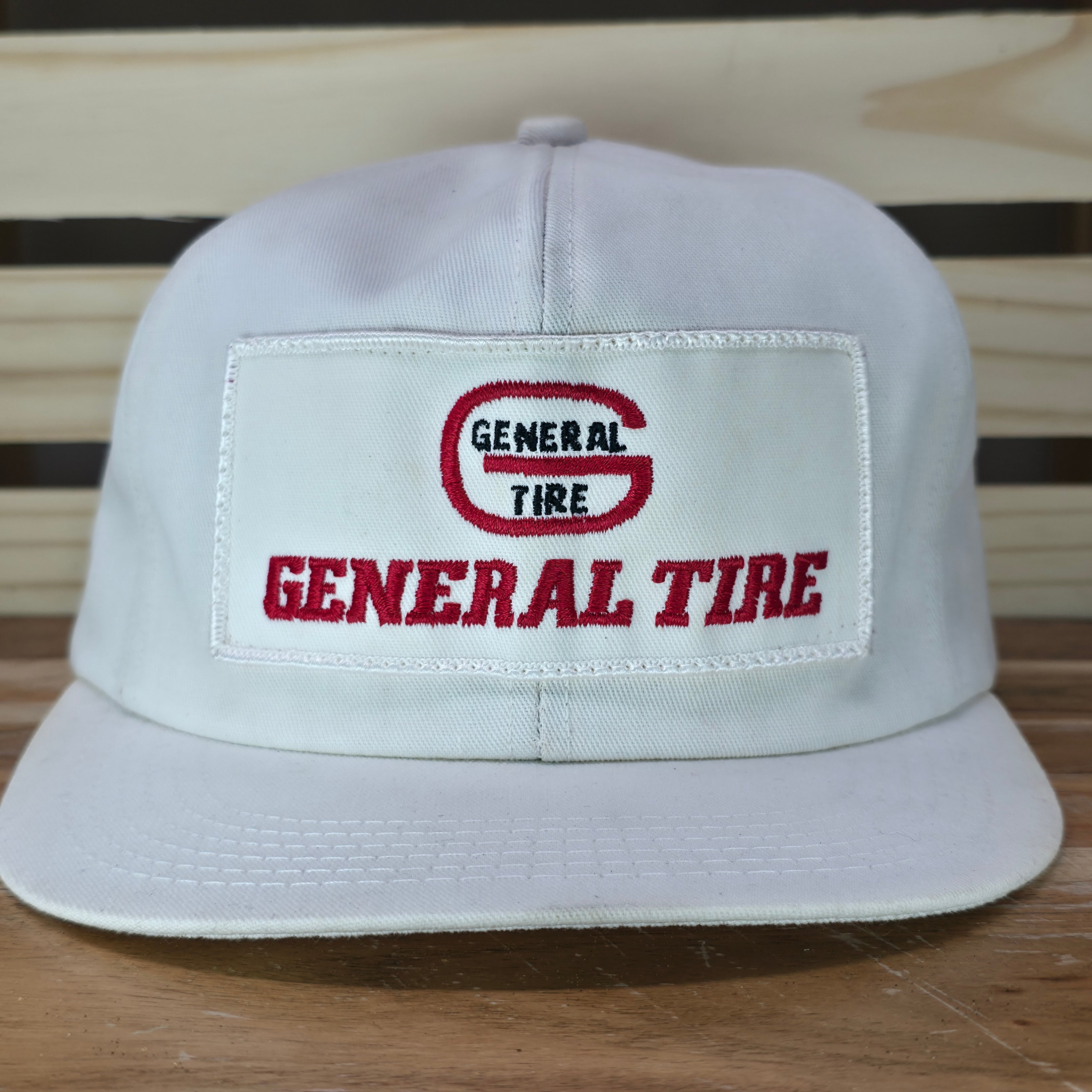 Vintage White General Tire Snapback Cap